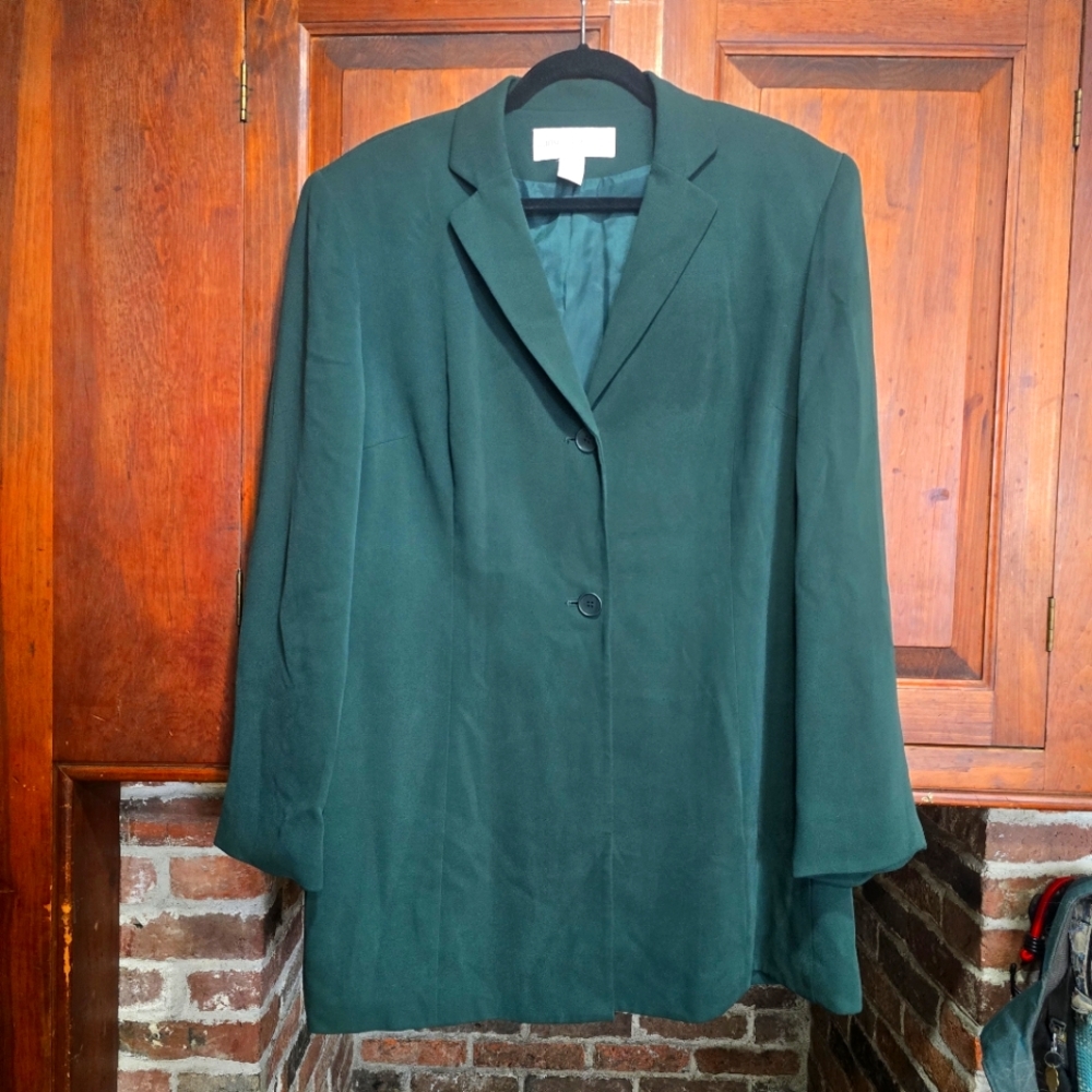 Jones New York 100% Silk Green Blazer - 16W